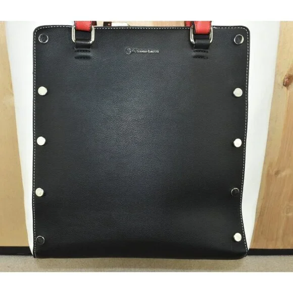 Christian Lacroix Women's Purse Black/White/Red Leather Tote Handbag -Flaws- - Picture 4 of 15